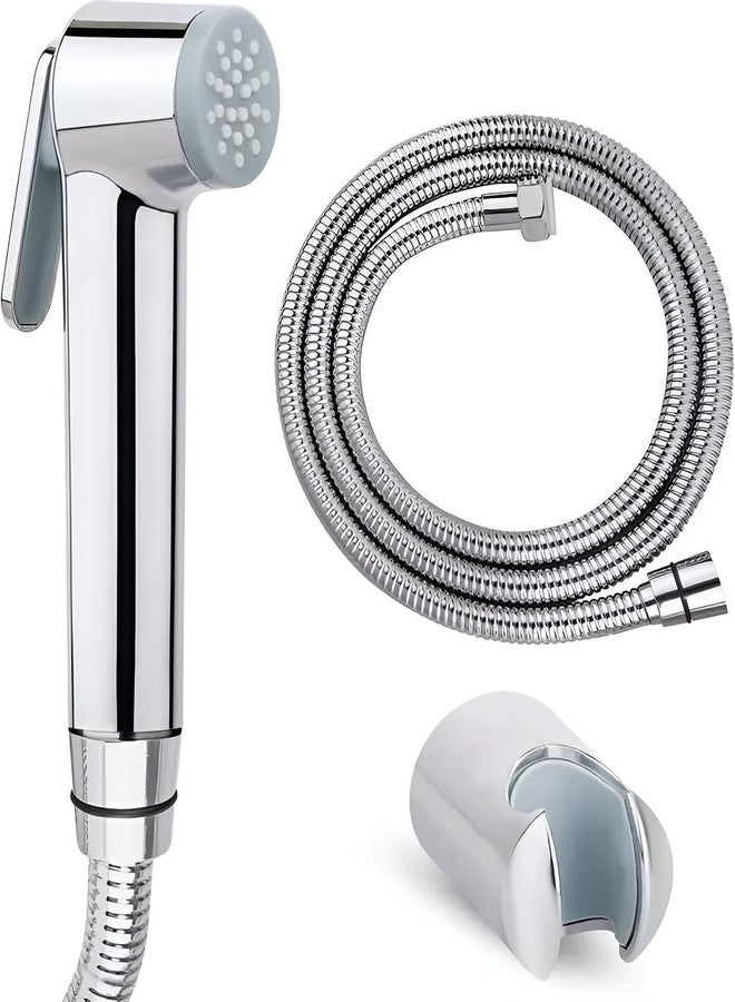 SPAZIO ABS Star Health Faucet with SS-304 Grade 1.5 Meter Flexible Tube & Hook, Chrome Finish - Image 1